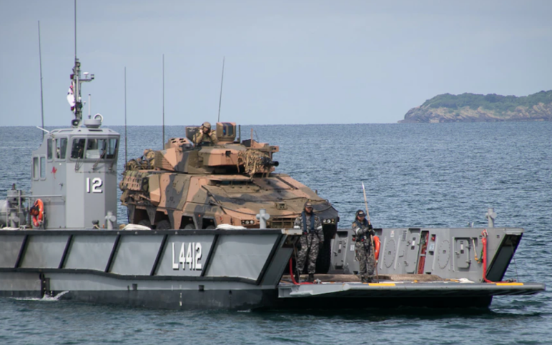 Boxer CRV on LHD Landing Craft. Image: ABC News